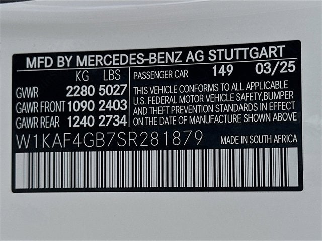 2025 Mercedes-Benz C-Class C 300