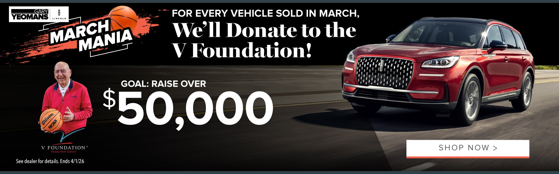 Help us Raise 50K for the V Foundation!