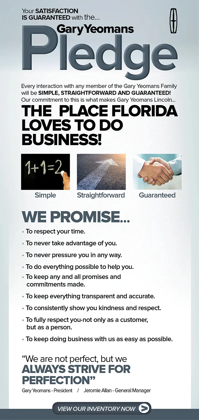 Gary Yeomans Lincoln Ocala Pledge